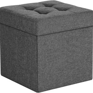 Förvaringsbänk med Sittfunktion – Mörkgrå – 38 x 38 x 38 cm