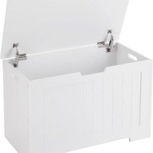 Förvaringsbänk i MDF-trä med 180 kg Lastkapacitet – 76 cm Vit