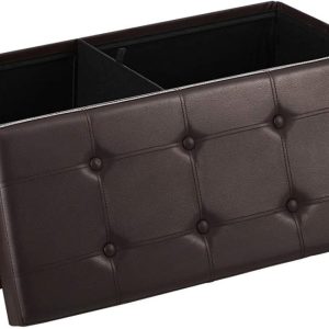 Praktisk Förvaringspall med Vadderat Säte och 150L Kapacitet – Brun