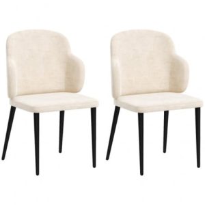 Set om 2 Sammetsklädda Matstolar – Elegant Design med Stabilt Stöd och Hög Komfort