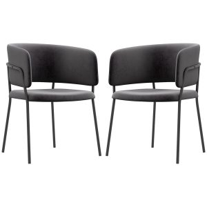 Elegant Matstolsset – 2 Sammetsklädda Stolar med Ergonomisk Design