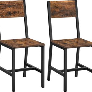 2-pack Vintage Matstolar i Brun och Svart för Kök