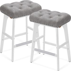 Eleganta Barstolar med dekorspikade Design och Optimal Komfort – Set om 2 32 x 44 x 66 cm