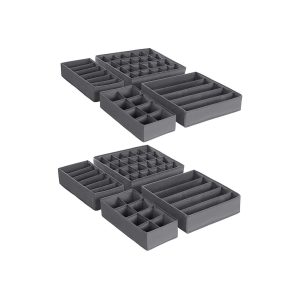 Organizer-set 8-pack för underkläder och småplagg – grå