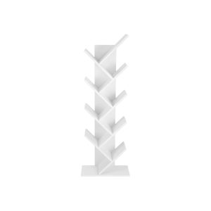 Bokhylla i trädform – 50x25x141,5 cm Vit