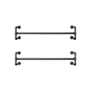 2 st väggmonterade klädstänger – klädhängare i industriell design