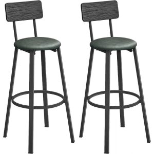 Barstolar i Klassisk Design – 2 st 39 x 39 x 100 cm – Mörkgrön 75,5 cm