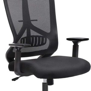 Ergonomisk kontorsstol med justerbara och fällbara armstöd – Svart