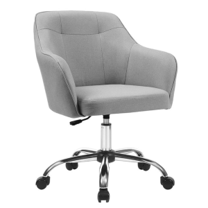 Ergonomisk Kontorsstol i Mjukt Linnetyg – Justerbar Komfort för Långa Arbetsdagar