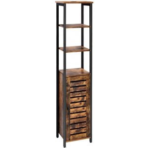 Tunt förvaringsskåp med 3 hyllor – vintage brun/svart, 37 × 30 × 167 cm