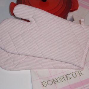 Grillvante, rosa – smalrandig