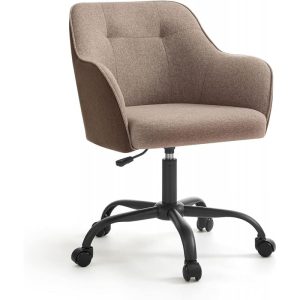 Ergonomisk Kontorsfåtölj med Bomullslinneklädsel, Rosa