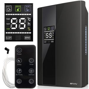  2-i-1 Avfuktare och luftrenare 24 timmar Kraftfull UV-renare TiO2 Fjärrkontroll