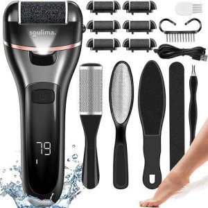 Elektrisk fotvårdsenhet – uppladdningsbar fotfil med tillbehör, svart